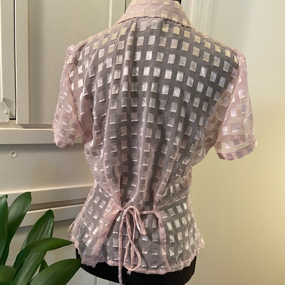 Vintage Button Up Blouse | Sheer Blouse - Picture 7 of 8